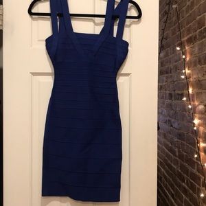 HERVE LEGER Blue Dress